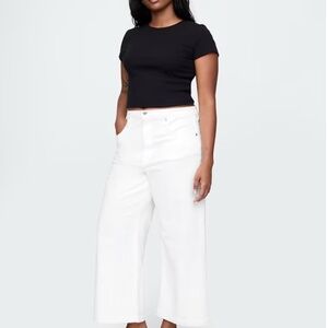 GAP High Rise Stride Wide-Leg Ankle Jeans Optic White